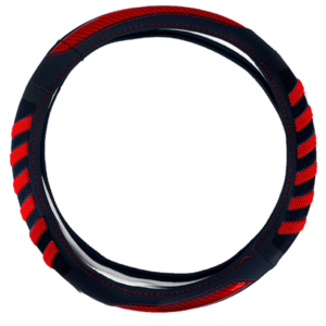 CUBRE VOLANTE PU 38CM 600G NEGRO+ROJO - SF-25111 RD