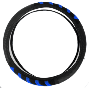 CUBRE VOLANTE PU 38CM 600G NEGRO+AZUL - SF-25112 BL