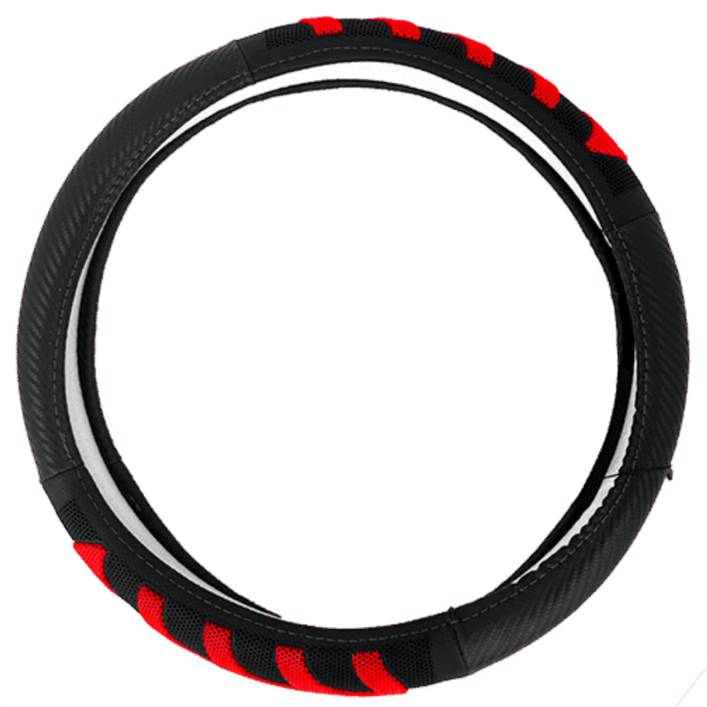 CUBRE VOLANTE PU 38CM 600G NEGRO+ROJO – SF-25112 RD