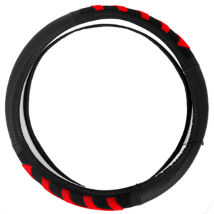 CUBRE VOLANTE PU 38CM 600G NEGRO+ROJO - SF-25112 RD