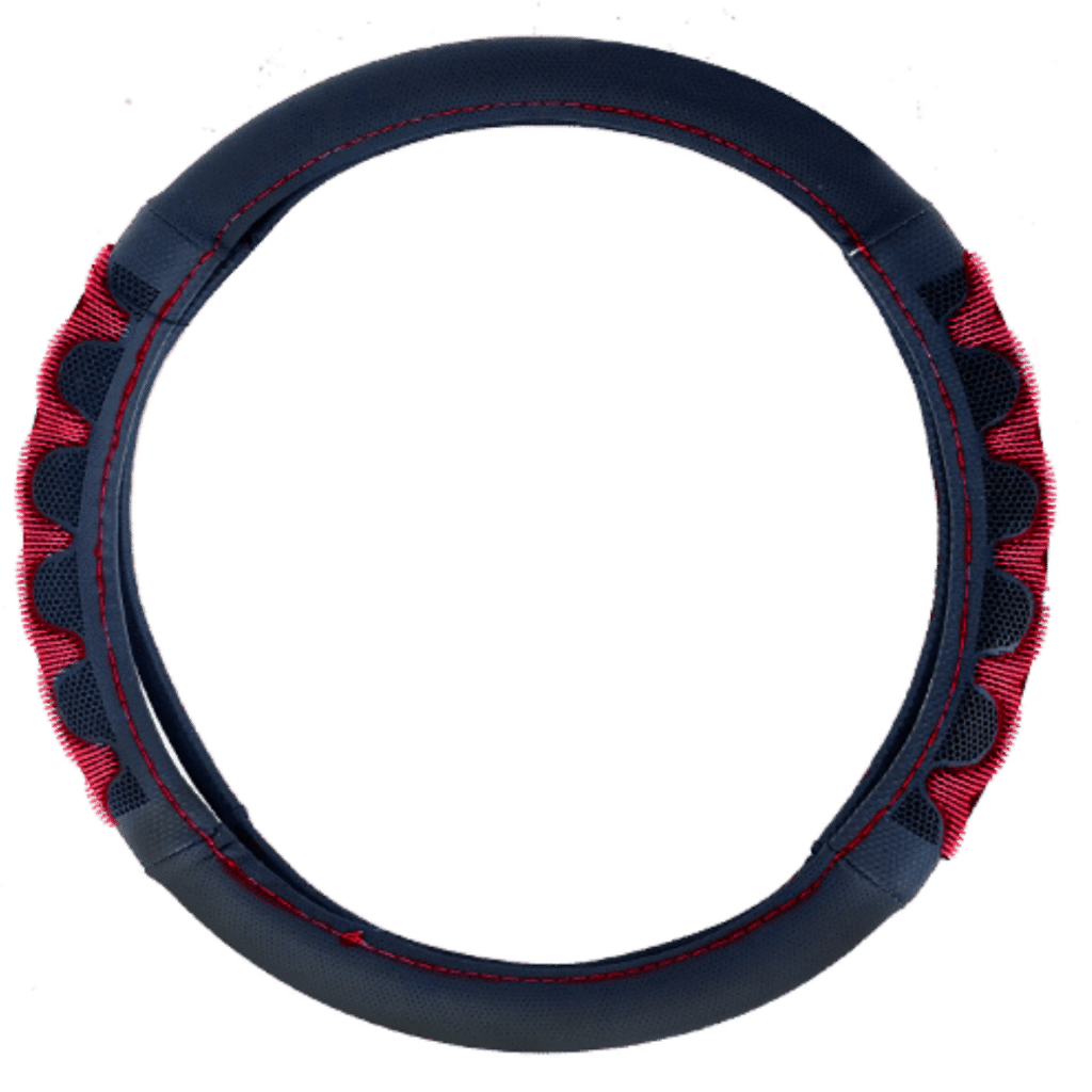 CUBRE VOLANTE PU 38CM 600G NEGRO+ROJO – SF-25114 RD