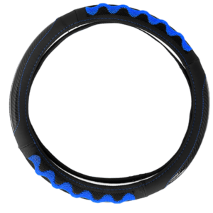 CUBRE VOLANTE PU 38CM 600G NEGRO+AZUL - SF-25115 BL