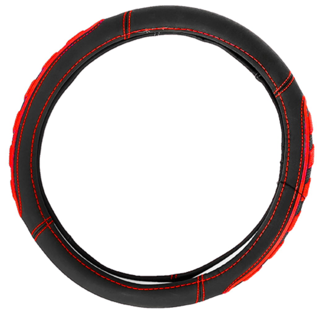 CUBRE VOLANTE PU 38CM 600G NEGRO+ROJO – SF-25116 RD