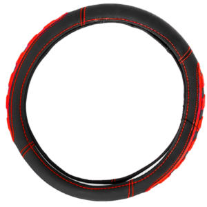 CUBRE VOLANTE PU 38CM 600G NEGRO+ROJO - SF-25116 RD