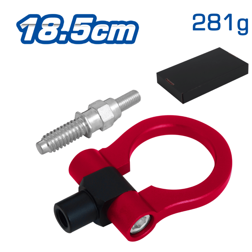 GANCHO REMOLQUE DEPORTIVO ANILLO 18.5CM 281G ROJO – SF-25132 RD