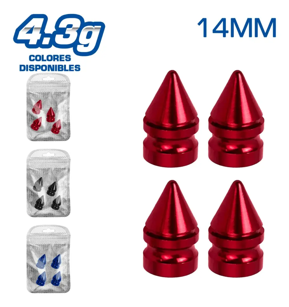 TAPA DE VALVULA DEPOR 14MM 4.35G 4PCS/BOLSA -COLORES – SF-25141