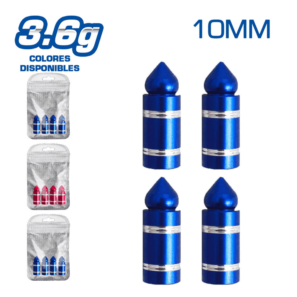 TAPA DE VALVULA DEPOR 10MM 3.65G 4PCS/BOLSA -COLORES – SF-25142