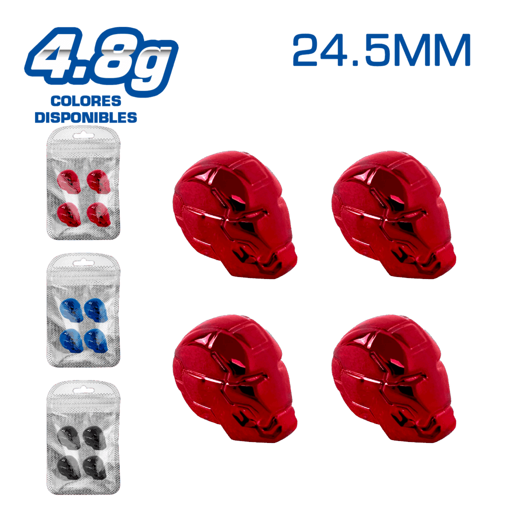 TAPA DE VALVULA DEPOR 24.5MM CASCO 4PCS/BOLSA -COLORES – SF-25146