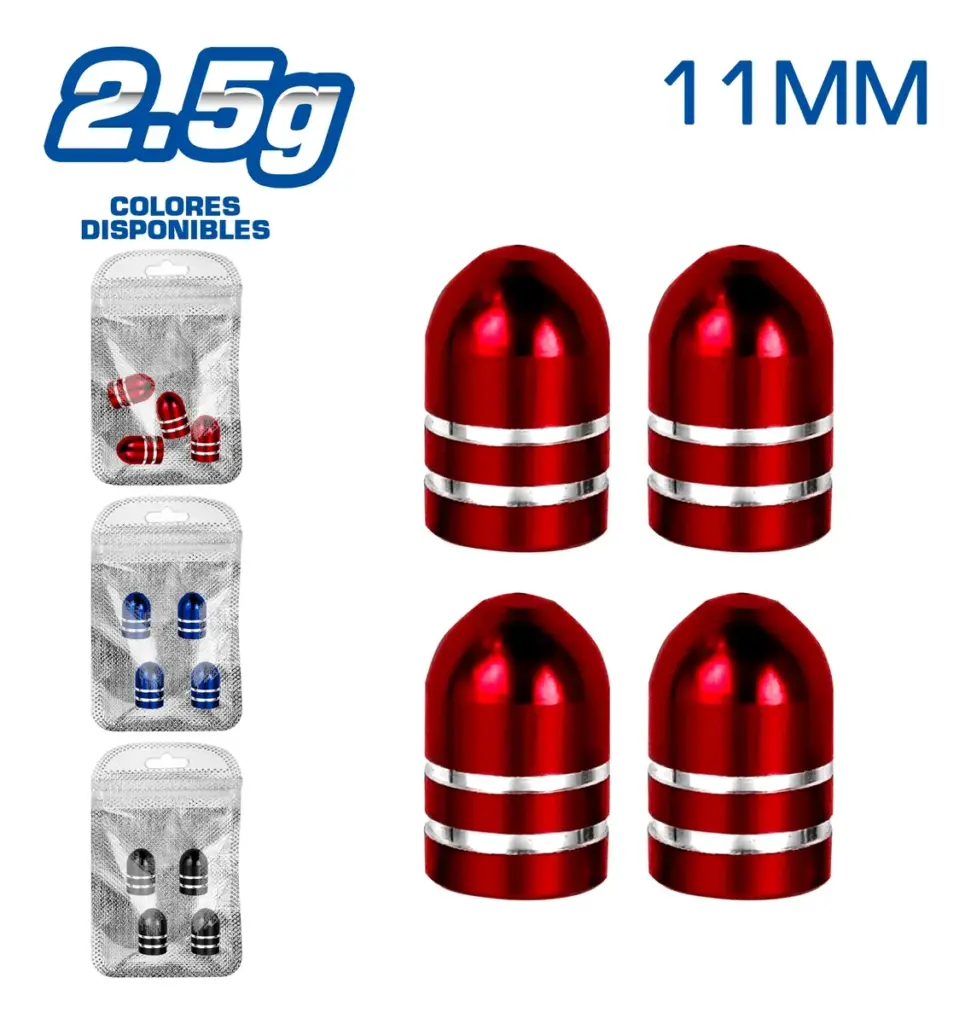 TAPA DE VALVULA DEPOR 11MM BALA 4PCS/BOLSA -COLORES – SF-25148