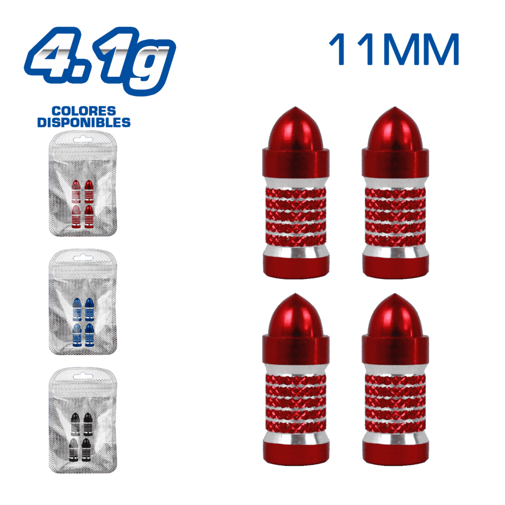 TAPA DE VALVULA DEPOR 11MM 4.1G 4PCS/BOLSA -COLORES – SF-25151