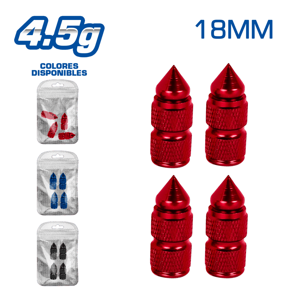 TAPA DE VALVULA DEPOR 18MM MEC 4PCS/BOLSA -COLORES – SF-25155