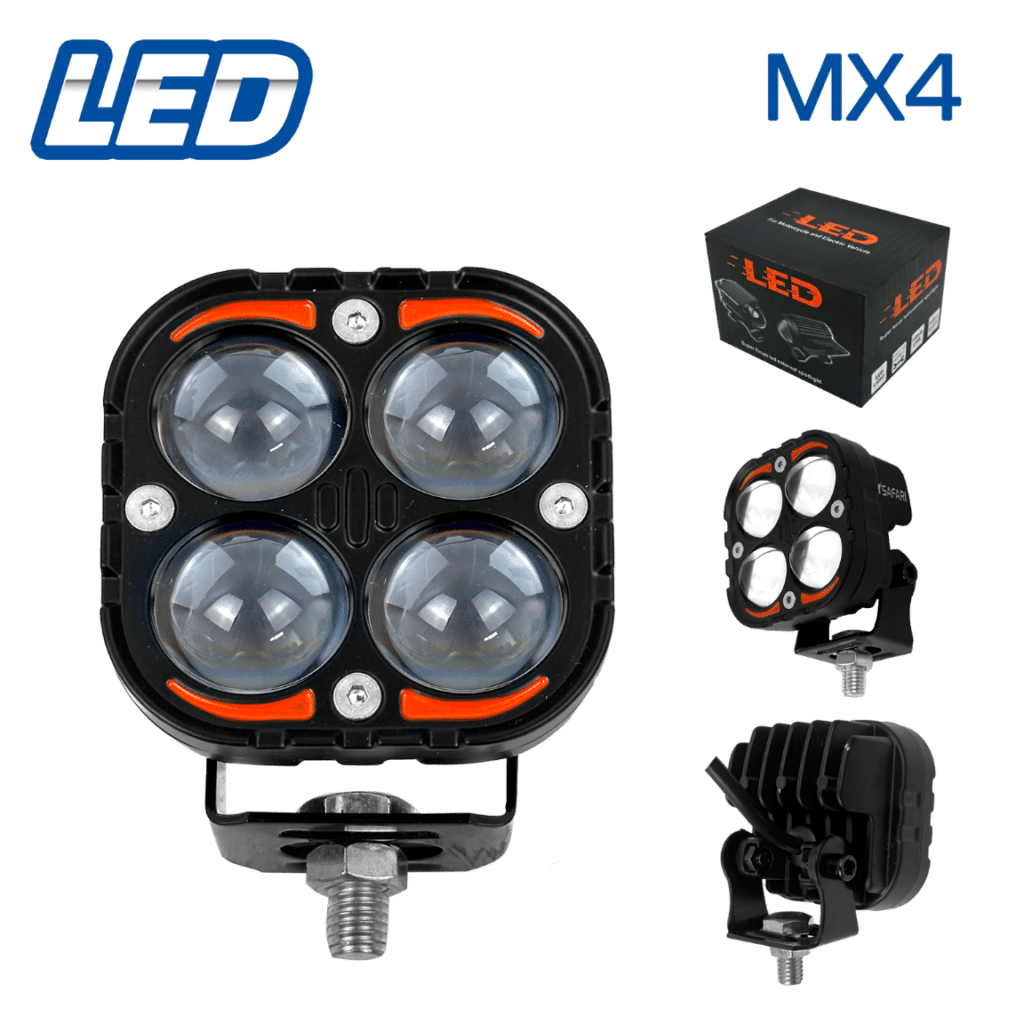 LUZ LED LENTE FOCAL ALTA/BAJA MX4 MOTO TREVOL DUO COLOR PRO – SF-25184