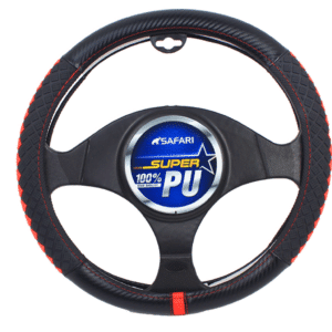 CUBRE VOLANTE CUERO GEN NEGRO DETALLES ROJOS - SFSW2305RD