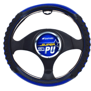 CUBRE VOLANTE CUERO GEN NEGRO DETALLES AZULES - SFSW2301BL