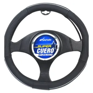 CUBRE VOLANTE CUERO GEN BK/BK/3 LINEAS BS - SFW-18013BK