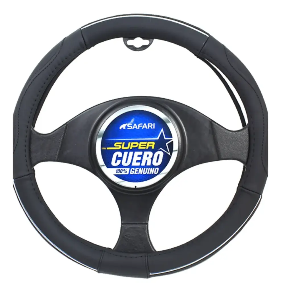 CUBRE VOLANTE CUERO GEN BK/BK/3 LINEAS BS – SFW-18013BK