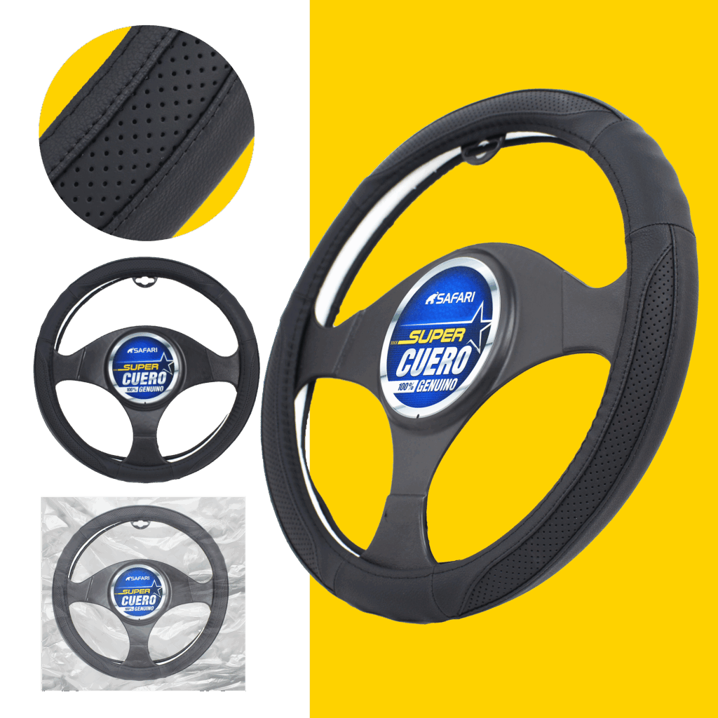 CUBRE VOLANTE CUERO GEN NEGRO 3P DARK – SFW-N1746BK