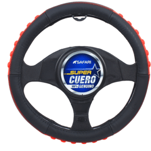 CUBRE VOLANTE CUERO GEN NEGRO DETALLES ROJOS - SFW2201RD