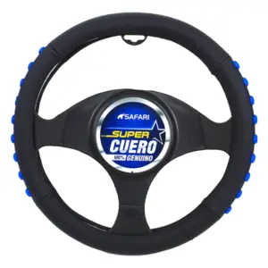 CUBRE VOLANTE CUERO GEN NEGRO DETALLES AZULES - SFW2205BL