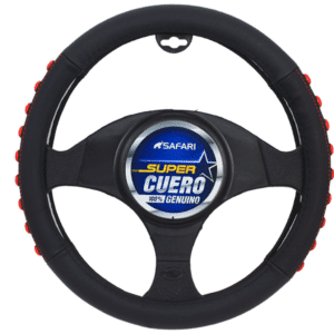 CUBRE VOLANTE CUERO GEN NEGRO DETALLES ROJOS - SFW2205RD