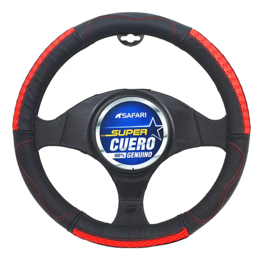 CUBRE VOLANTE CUERO GEN NEGRO DETALLES ROJOS – SFW2208RD