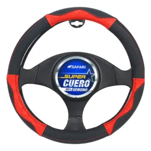 CUBRE VOLANTE CUERO GEN NEGRO DETALLES ROJOS - SFW2304RD