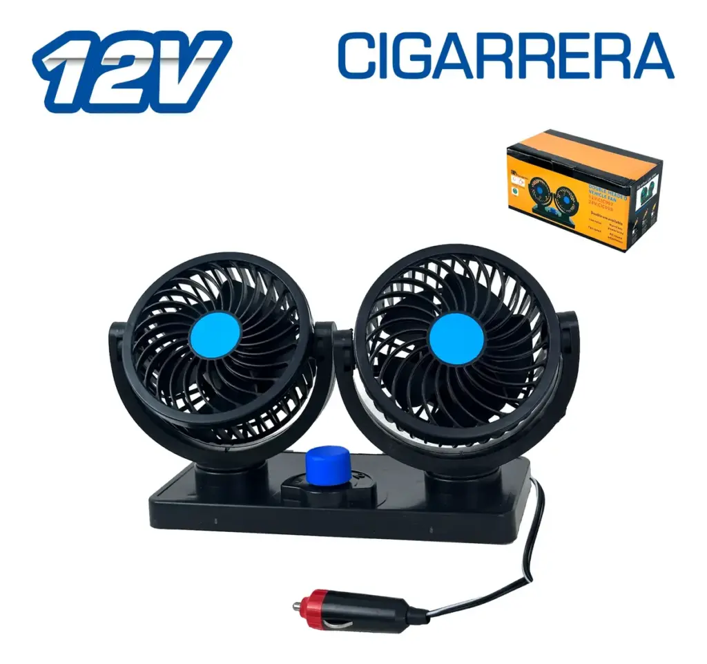 VENTILADOR DUAL 12V CONEX. CIGARRERA – SF-25203