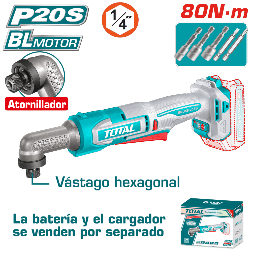 ATORNILLADOR IMPACTO ANGULAR 80NM HEX6.35MM 0-3400BPM INDUSTRIAL – TAIRLI2081