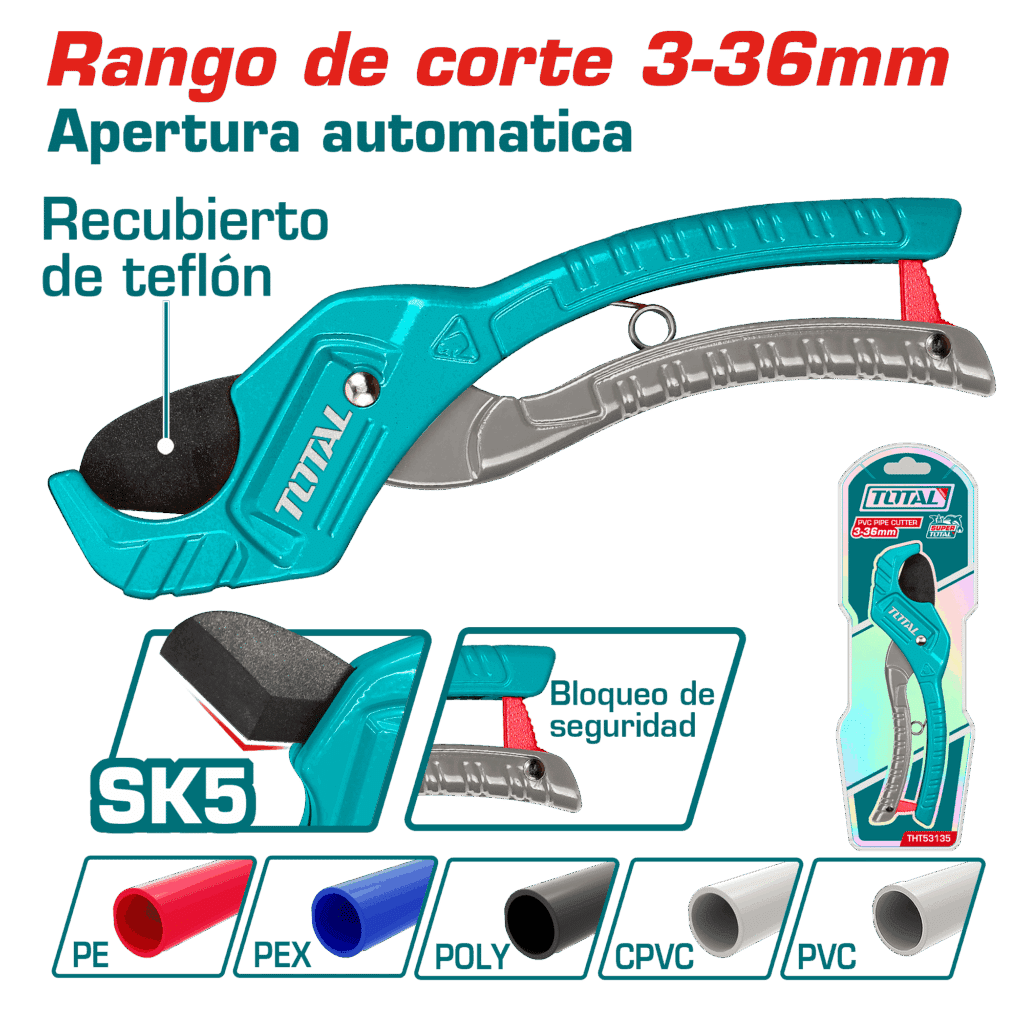 CORTADOR DE TUBOS PVC 3-36MM M:AL HOJA SK5 – THT53135