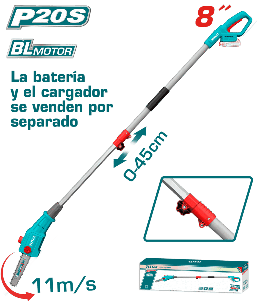 SIERRA PODADORA TELESCOPICA 20V BL MOTOR 8» LONG: 2M INDUSTRIAL – TPSLI2028