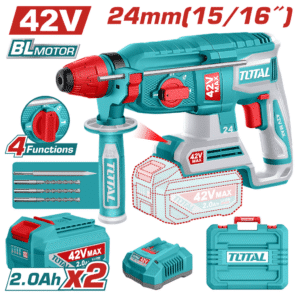 ROTOMARTILLO SDS+ 42V 24MM 2.4J 0-4900BPM BRUSHLESS 2X2.0AH +ACC MALETIN INDUSTRIAL - TRHLI422482