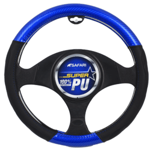 CUBRE VOLANTE CUERO GEN NEGRO DETALLES AZULES - SFSW2204BL