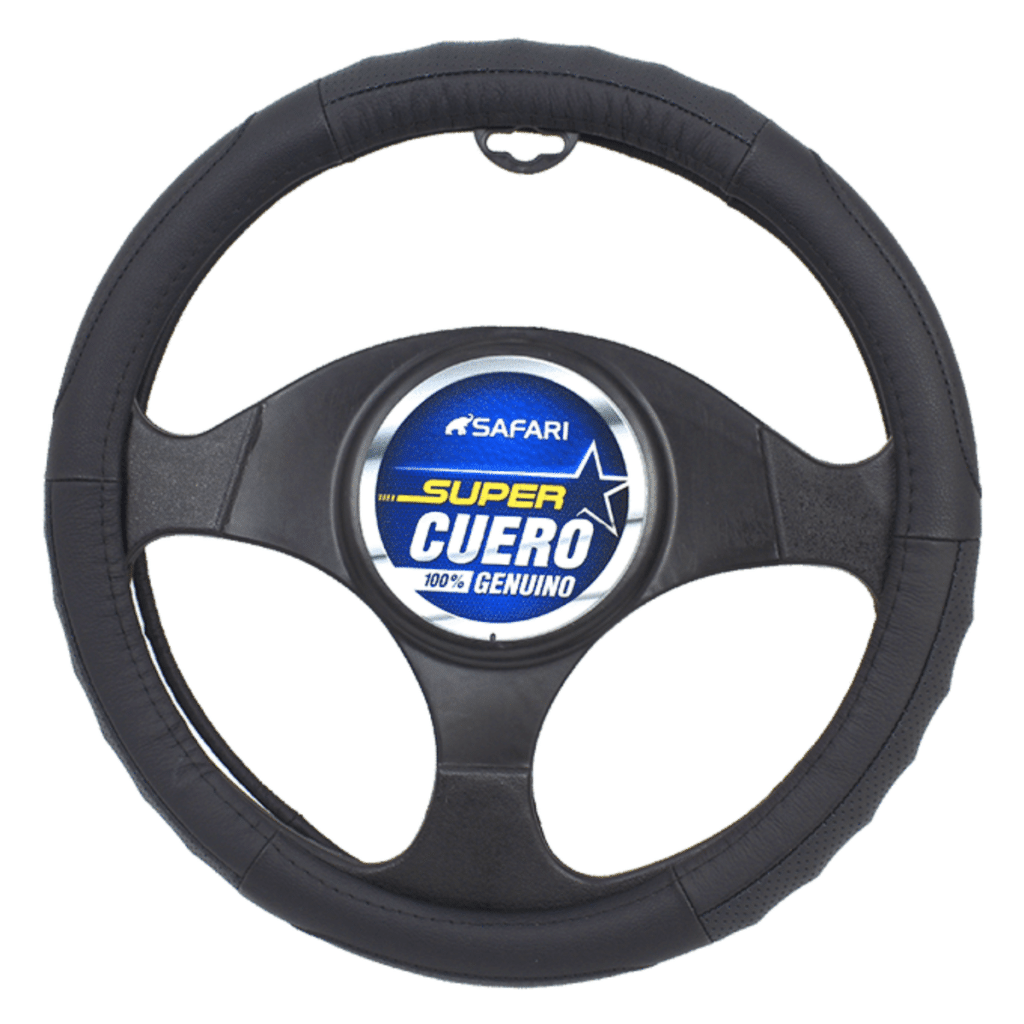 CUBRE VOLANTE CUERO GEN BK/ONDAS E HILO BK VENTILADO – SFW-18023BK