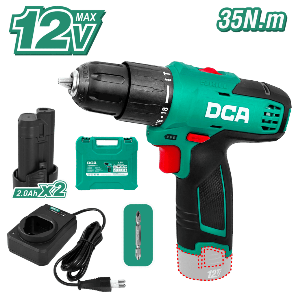 TALADRO 12V 2X2.0AH 150W 10MM 35N.M 18+2 – ADJZ1202IE