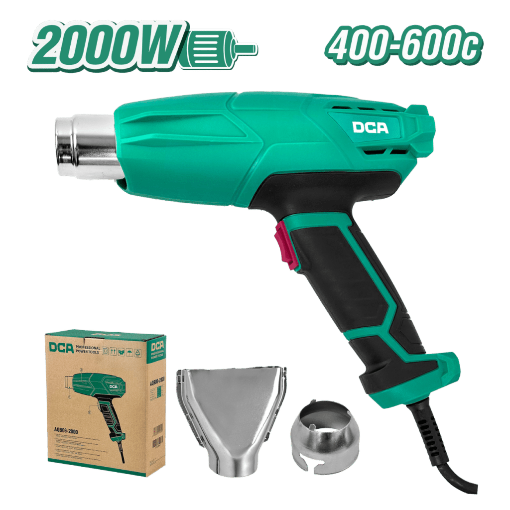 PISTOLA DE CALOR 2000W 2NIVELES 400/600C 150/240L/MIN – AQB06-2000