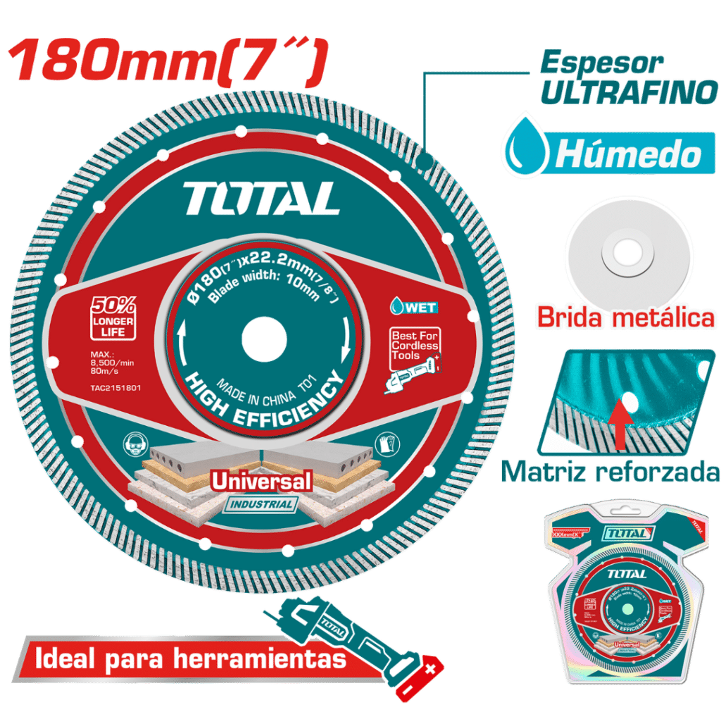 DISCO DIAMANTADO ULTRA-DELGADO MF 2.2MM 180MMX22.2MM 75CR1 INDUSTRIAL – TAC2151801