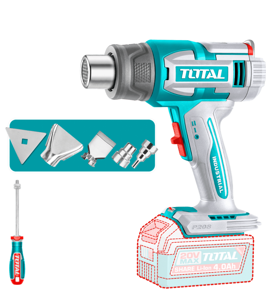 PISTOLA CALOR 20V 30-580C LCD 100/200 L/MIN +ACC INDUSTRIAL – TBLI2058