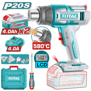 PISTOLA CALOR 20V 30-580C LCD 100/200 L/MIN 2X4.0AH +ACC MALETIN IND - TBLI20582