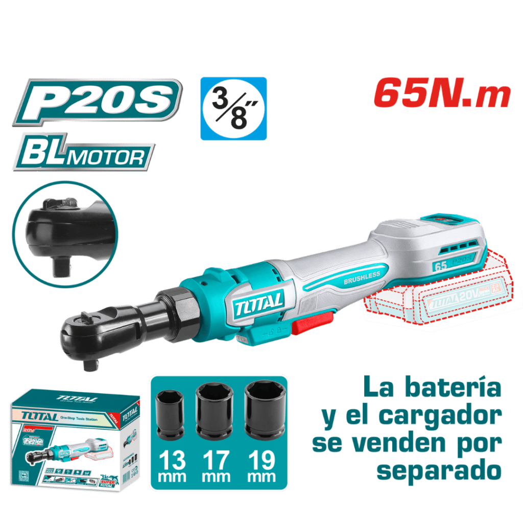 ATORNILLADOR RATCHET 20V 65NM 3/8» 0-350RPM +ACC INDUSTRIAL – TDRLI206521