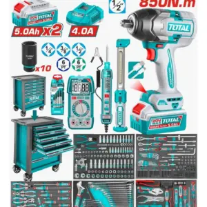 SET GABINETE 7 CAJONES + HERRAMIENTAS + LLAVE IMPACTO 20V 850NM 396P - THPTCS83962