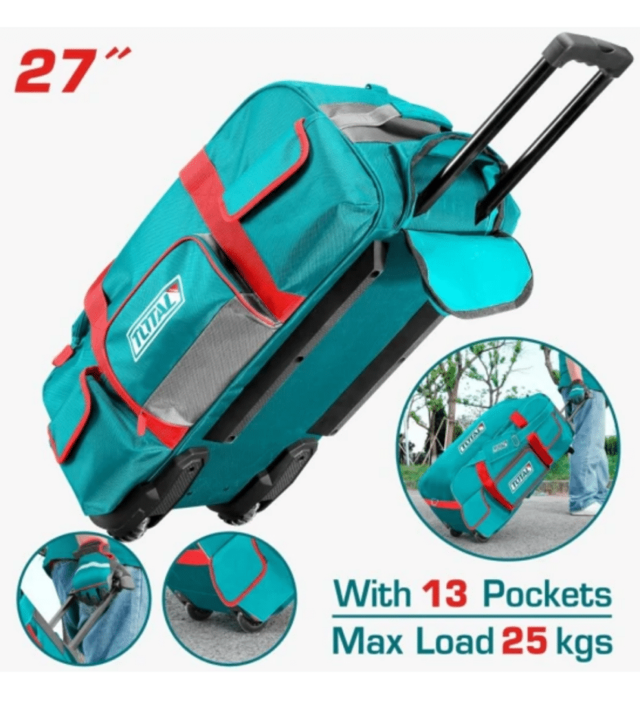 MALETIN DE HERRAMIENTAS 27» 1680D POLYESTER 13BOLS. MAX25KG C/RUEDA – THRRTB2712