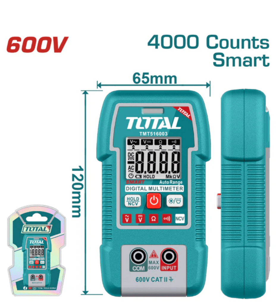 MULTIMETRO DIGITAL 600V 4000 CONTEOS SMART – TMT516003