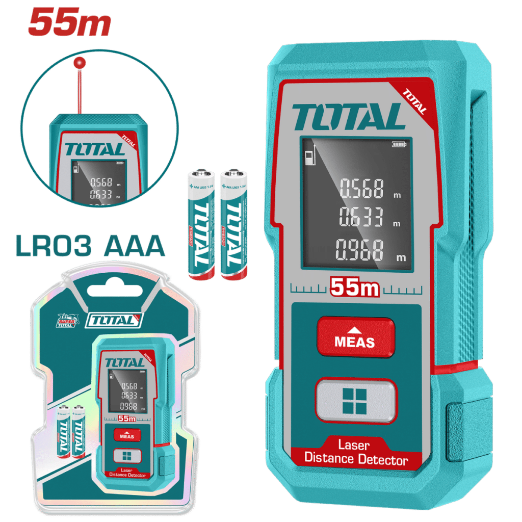 MEDIDOR LASER 55M AC:2MM LASER 635NM CLASE 2. BAT:2X1.5AAA INDUSTRIAL – TMT550166