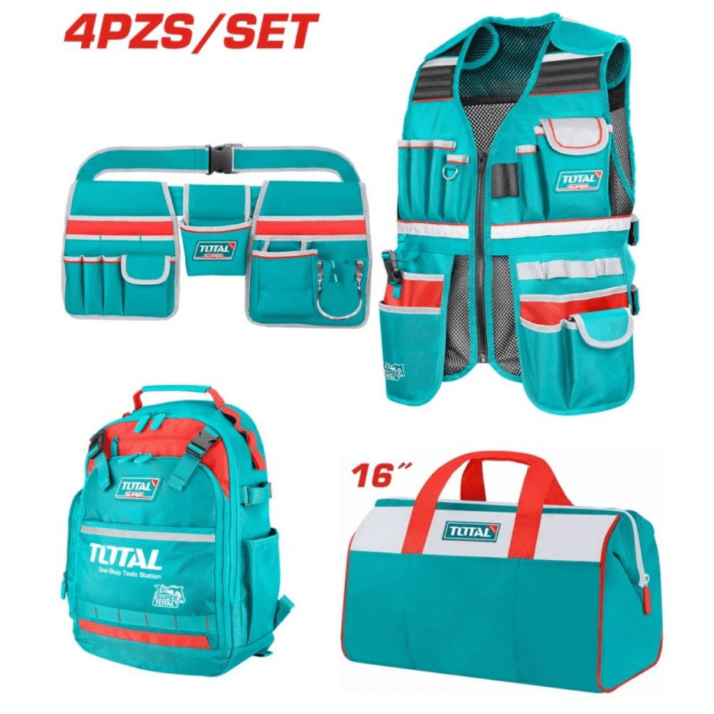 COMBO CHALECO + PORTA HERRAMIENTAS + MALETIN 16» Y MOCHILA – TOS230912