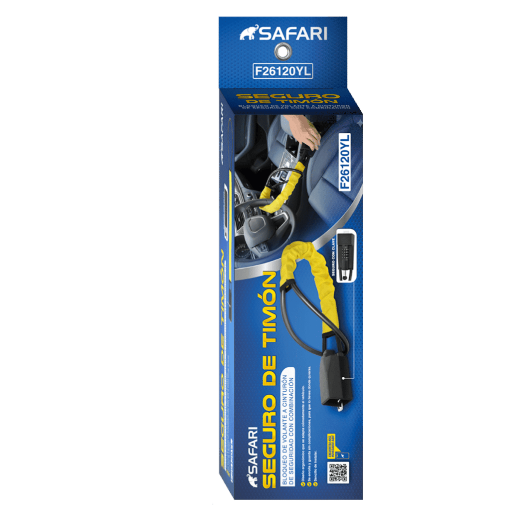 SEGURO DE TIMÓN CON CONTRASEÑA MAT:ZINC + ACERO 4.2MM FUERZA 9.0KN AMAR – F26120YL