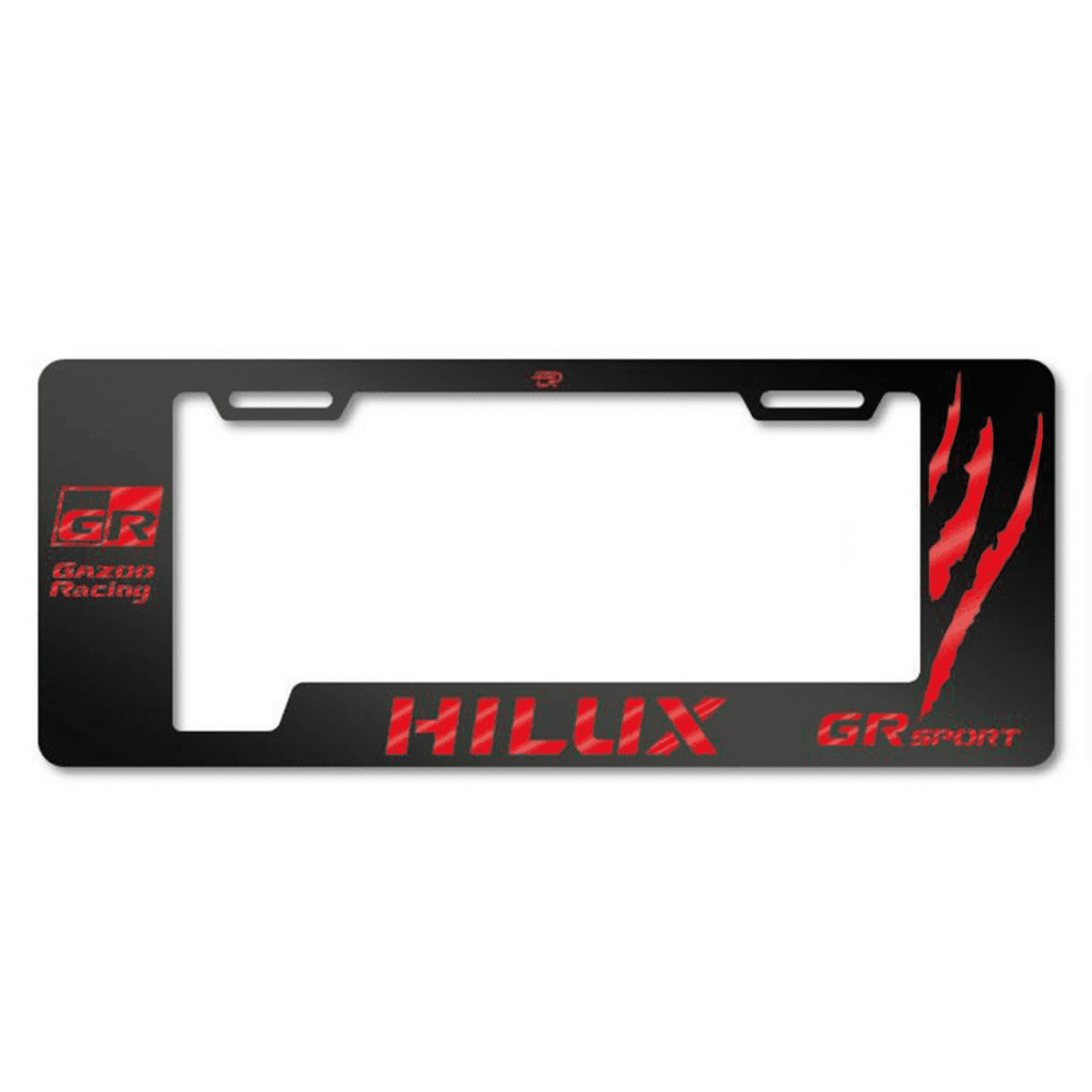 PORTA PLACA ACERO 400G 0.8MM T/EURO HILUX/GR SPORT GR/GARRAS ROJO – SF-EE013-GG-RD