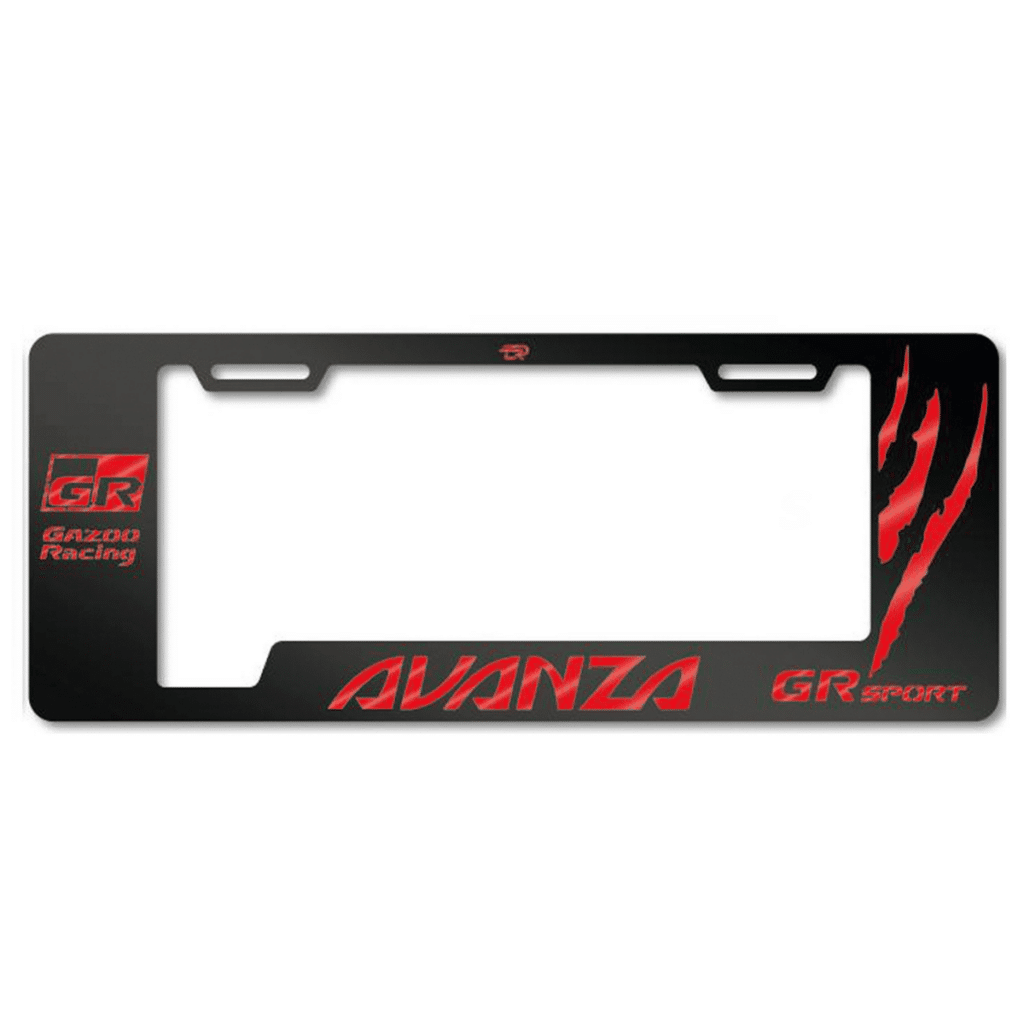 PORTA PLACA ACERO 400G 0.8MM T/EURO AVANZA/GR SPORT GARRAS ROJO – SF-EE-036-GG-RD