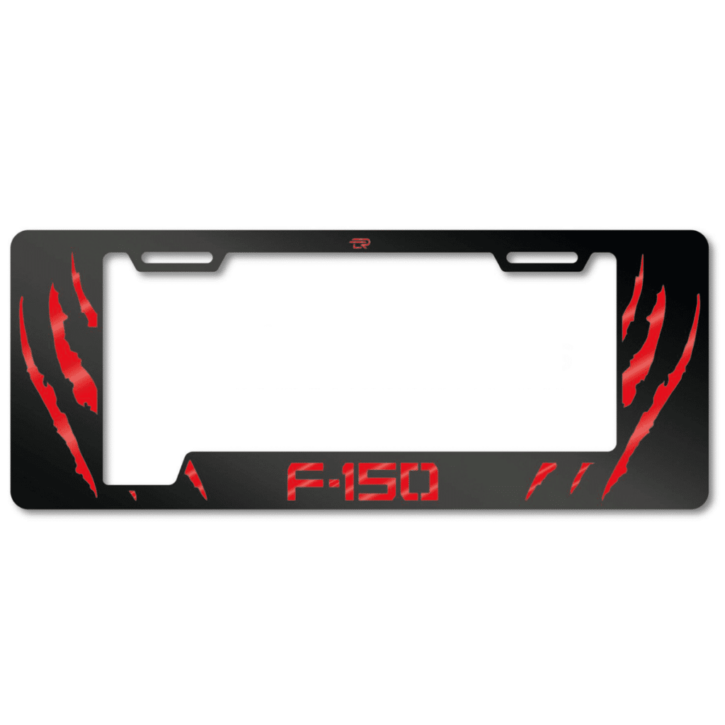 PORTA PLACA ACERO 400G 0.8MM T/EURO F-150 GARRAS ROJO – SF-EE-021-GG-RD