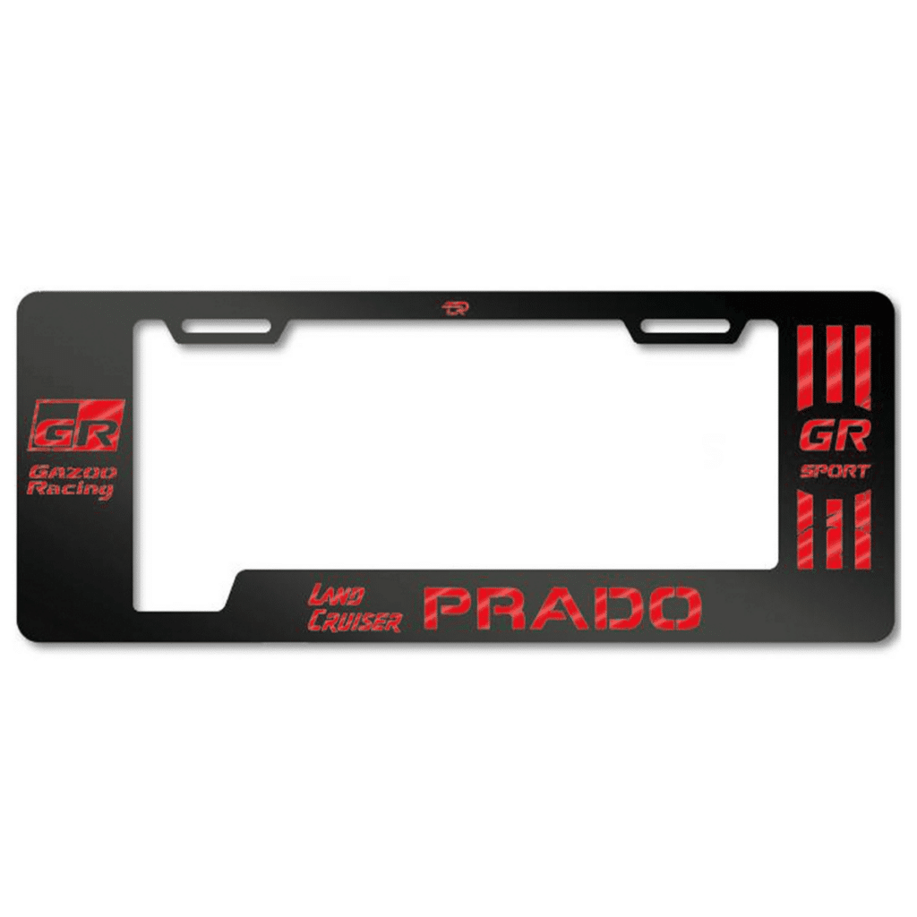 PORTA PLACA ACERO 400G 0.8MM T/EURO PRADO GR/GR SPORT ROJO – SF-EE-038-GR-RD