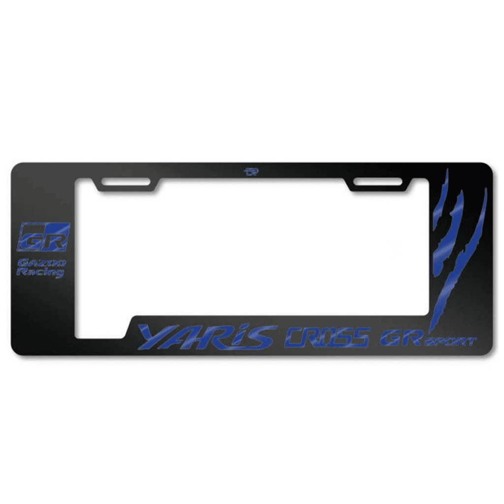PORTA PLACA ACERO 400G 0.8MM T/EURO YARIS CROSS/GR SPORT GARRAS – SF-EE-039-GG-BL